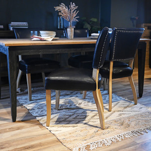 Marquess BLack Ink Leather Dining Chair